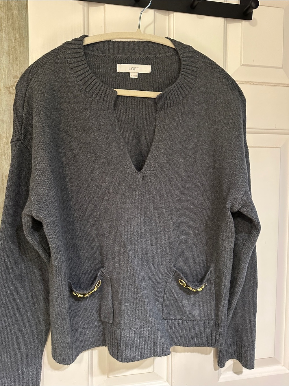 Loft, Never worn, charcoal gray classic sweater